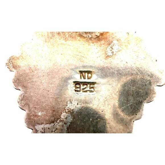 Estate ND Sterling Silver & Black Onyx Diamond Shaped Bumpy Pierced Earrings! 47 - Picture 6 of 7